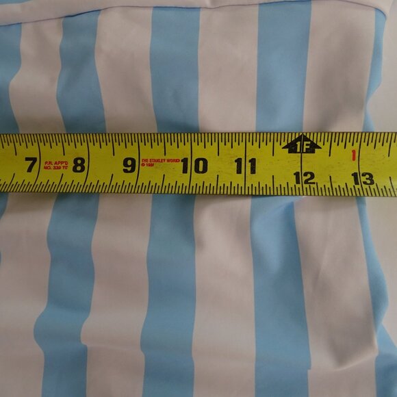 Shein Strapless Blue White Striped One Piece Swimsuit Women Size L Open Tie Back - Picture 8 of 9
